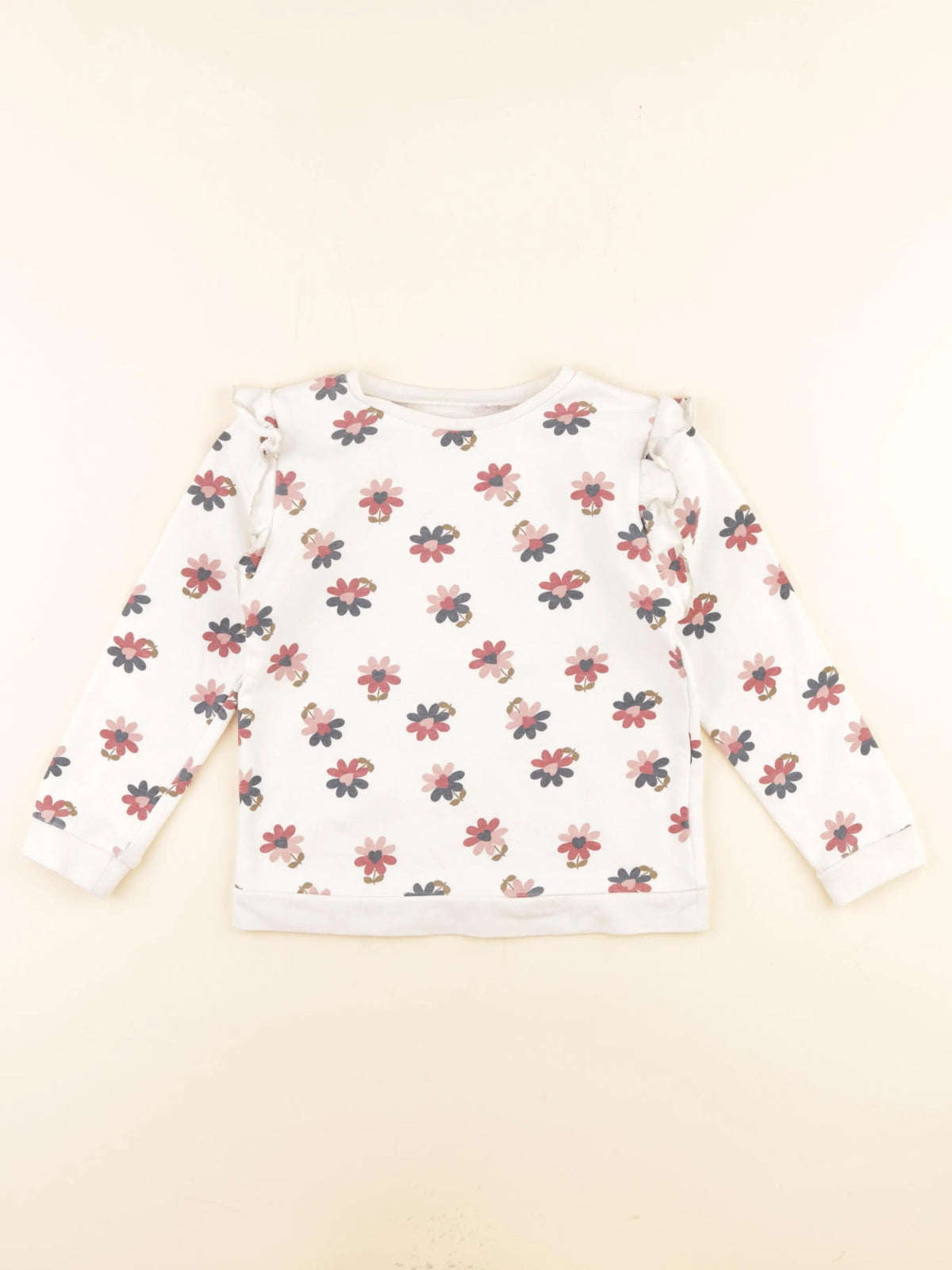 Vertbaudet - sweat beige - 6 ans
