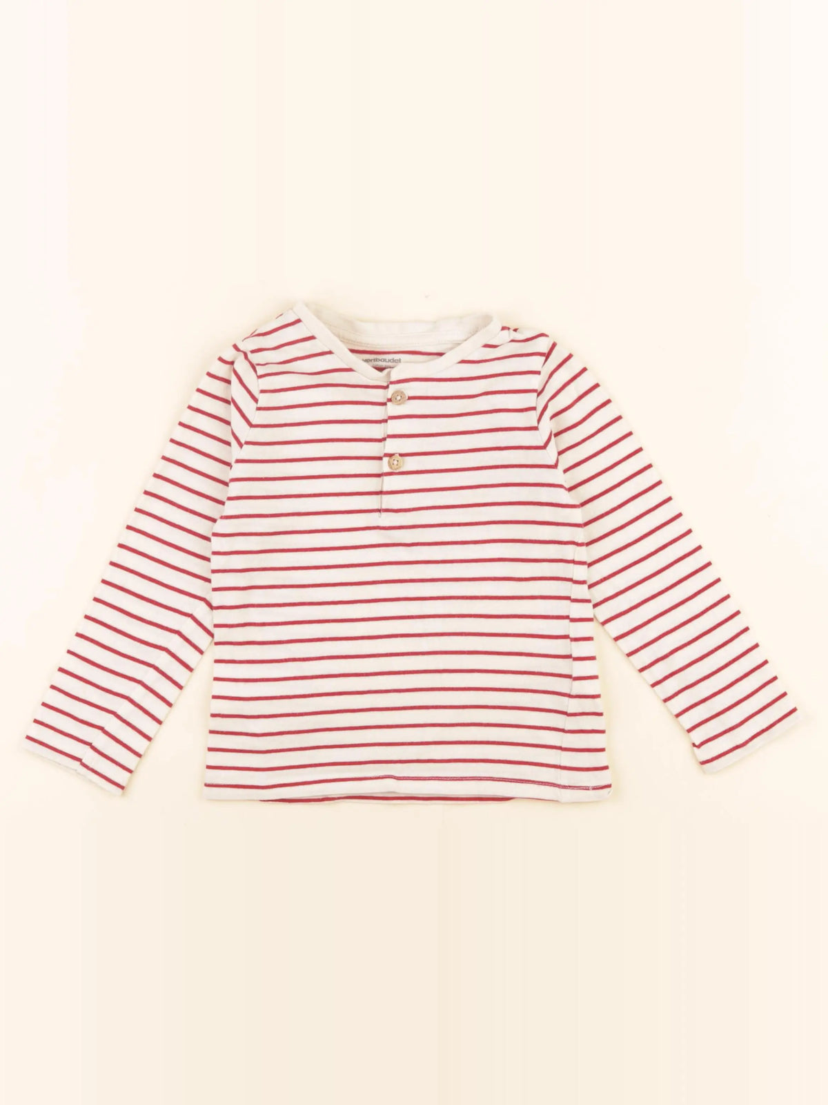 Vertbaudet - tee-shirt rouge, beige - 36 mois