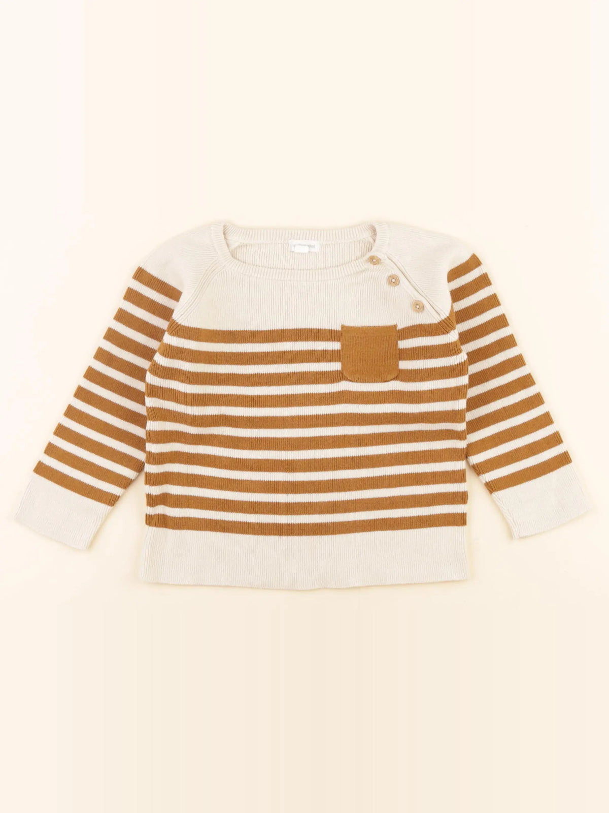 Vertbaudet - pull beige, marron - 2 ans