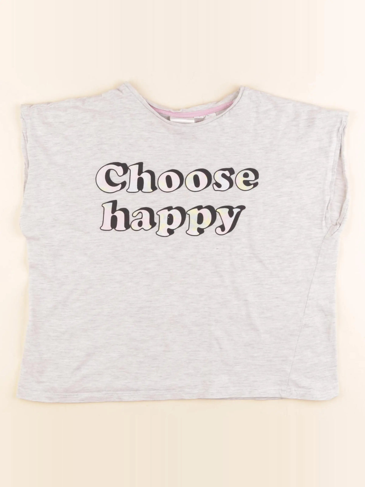 H&M - tee-shirt gris - 9/10 ans