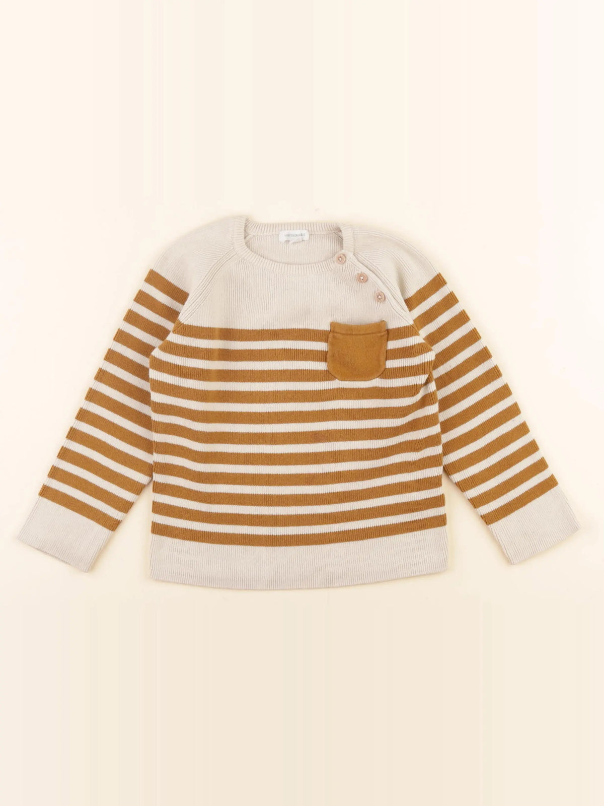 Vertbaudet - pull beige, marron - 3 ans