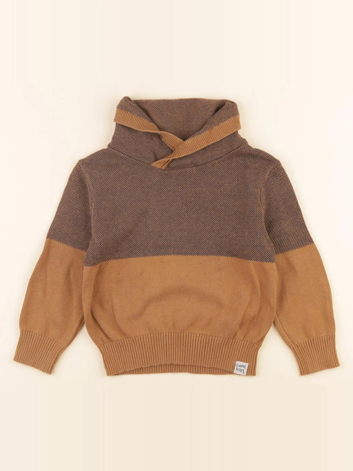 Vertbaudet - pull marron, bleu - 4 ans