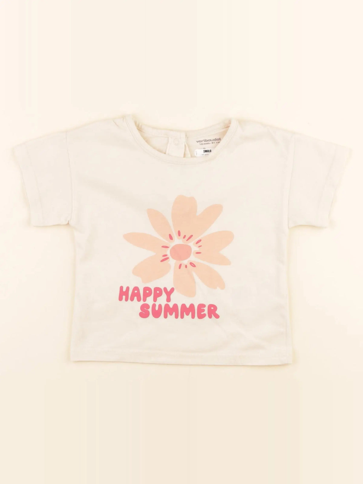 Vertbaudet - tee-shirt beige - 18 mois