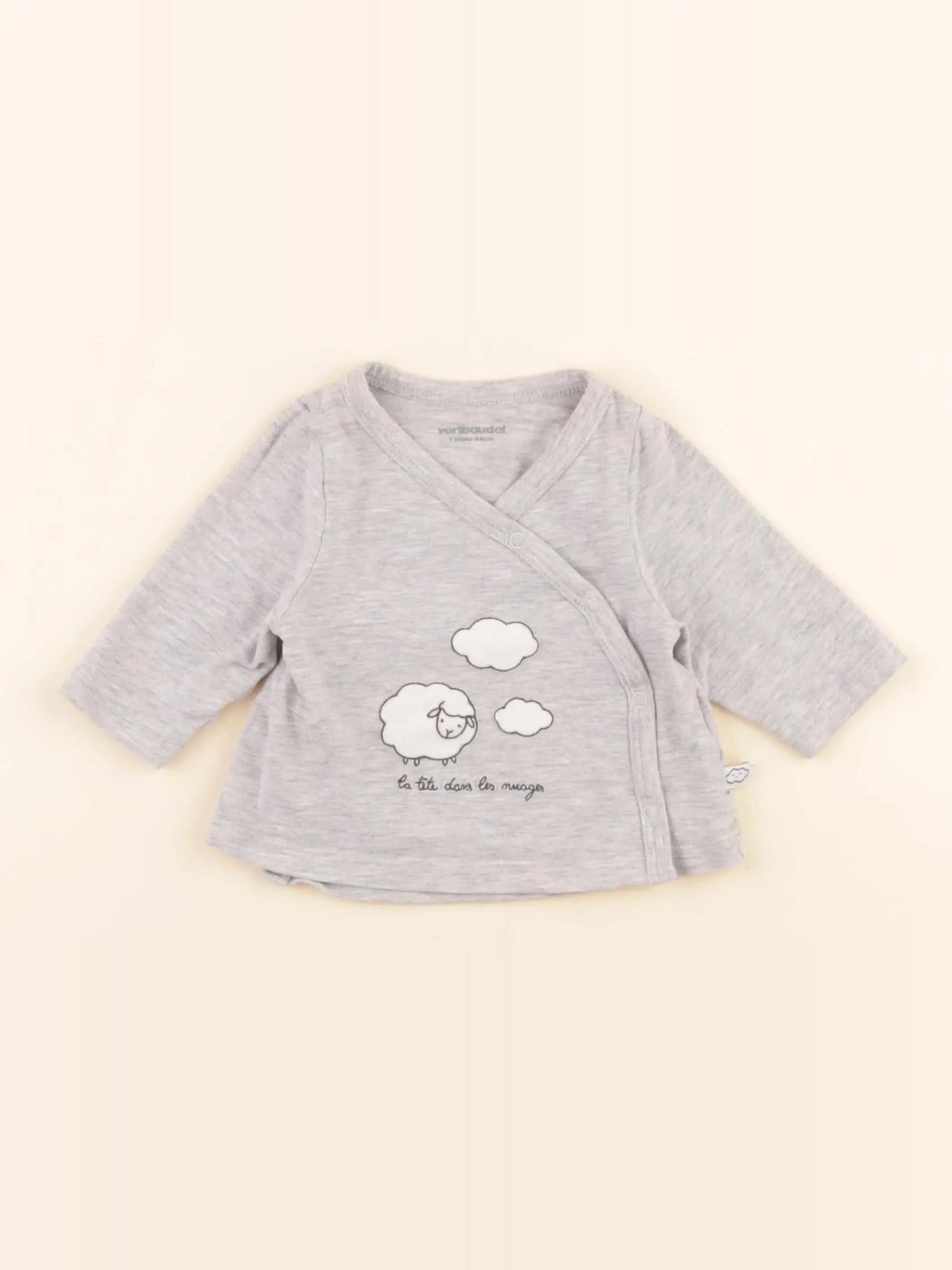 Vertbaudet - tee-shirt gris - 1 mois
