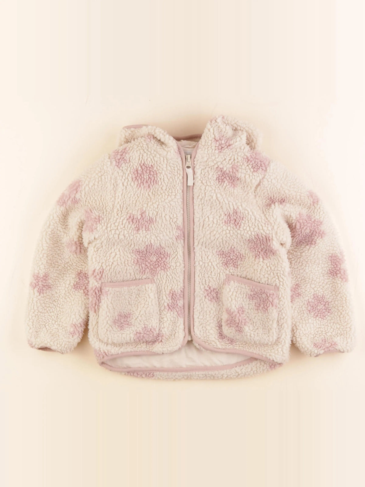 Vertbaudet - veste beige, rose - 6 ans