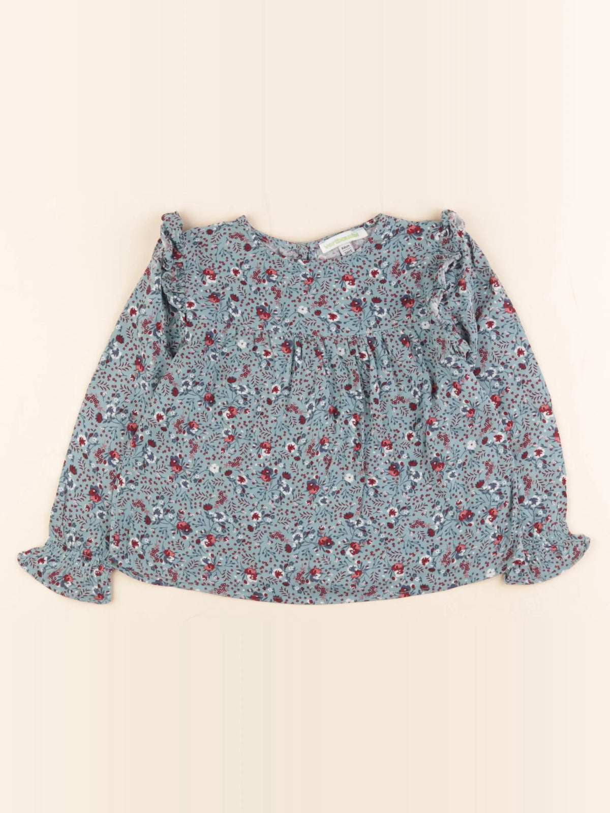 Vertbaudet - blouse bleu, vert - 3 ans
