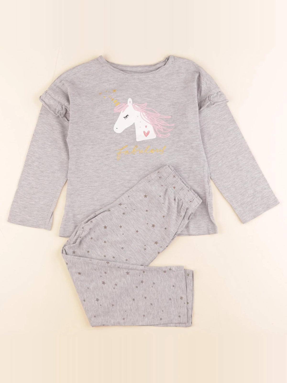 Vertbaudet - pyjama coton gris - 6 ans