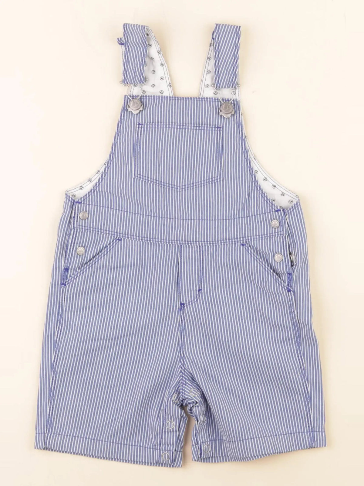 Petit Bateau - salopette bleu, blanc - 18 mois