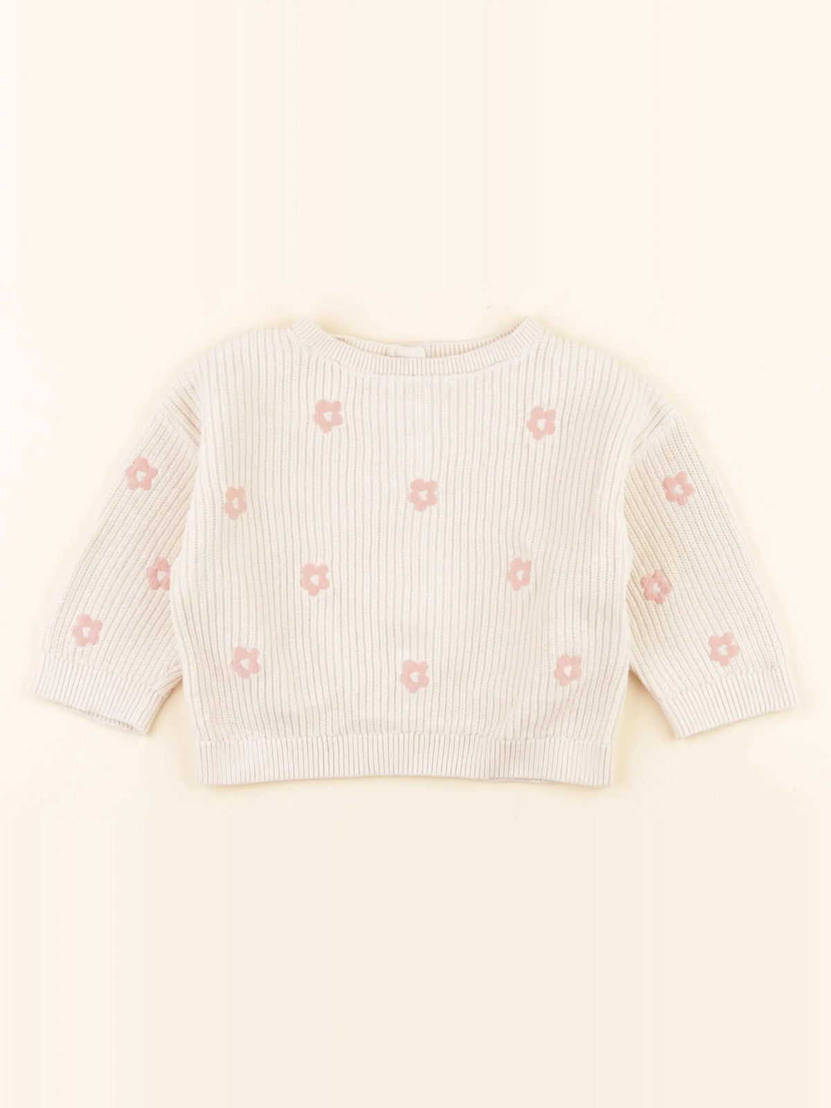 Vertbaudet - pull beige - 12 mois
