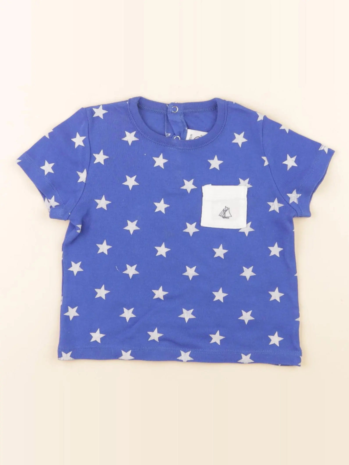 Petit Bateau - tee-shirt bleu, blanc - 18 mois