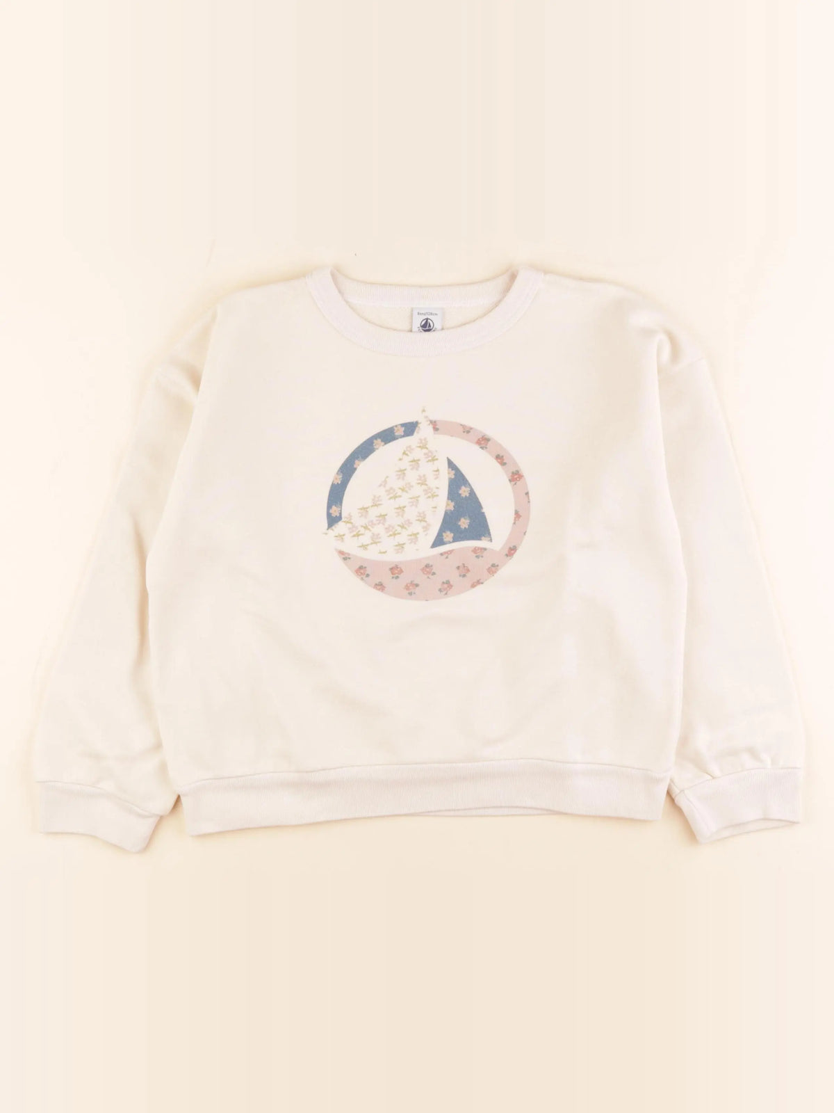 Petit Bateau - sweat beige - 8 ans