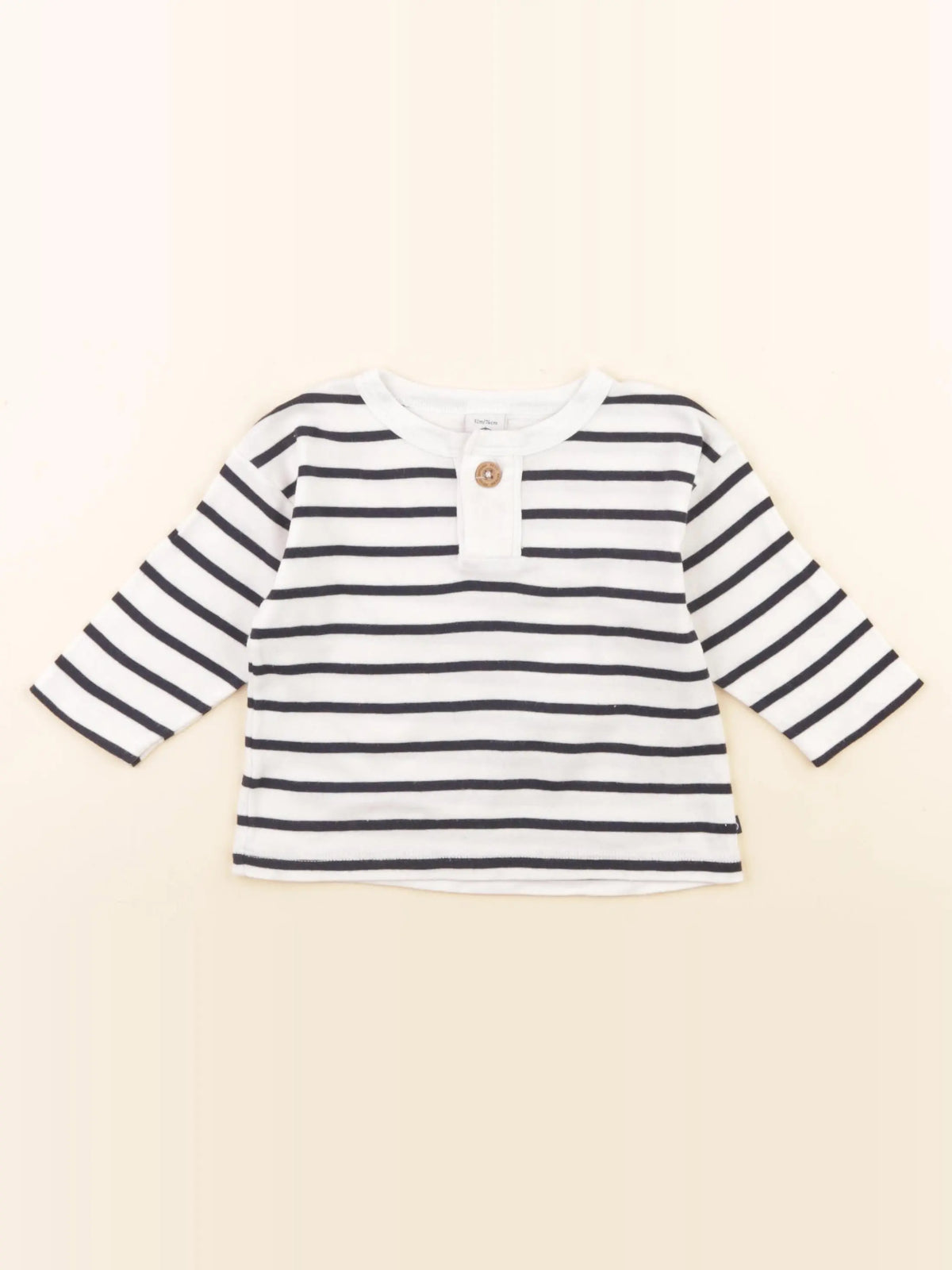 Petit Bateau - tee-shirt blanc, bleu - 12 mois