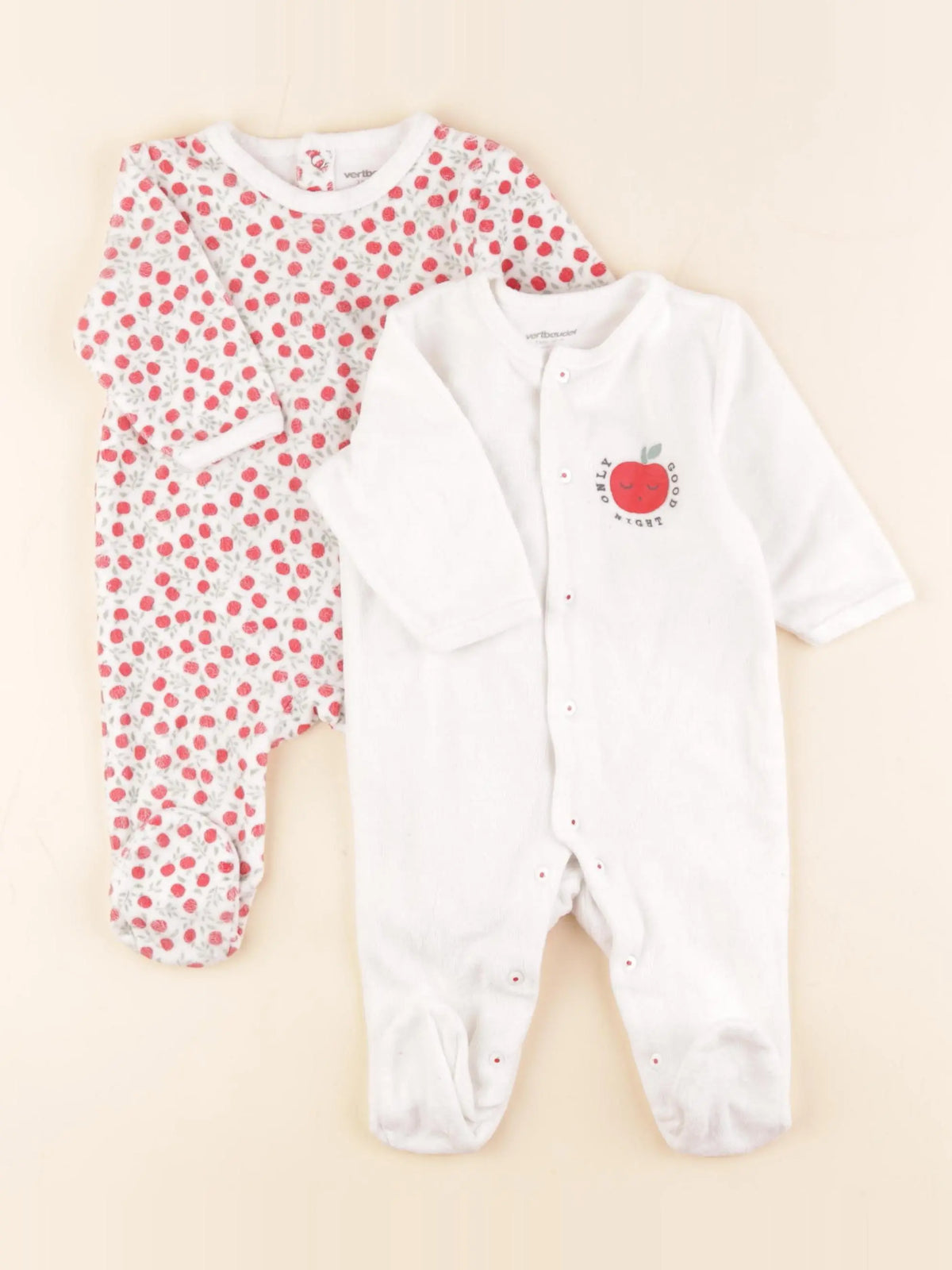 Vertbaudet - lot de 2 pyjamas coton multicolore - 3 mois