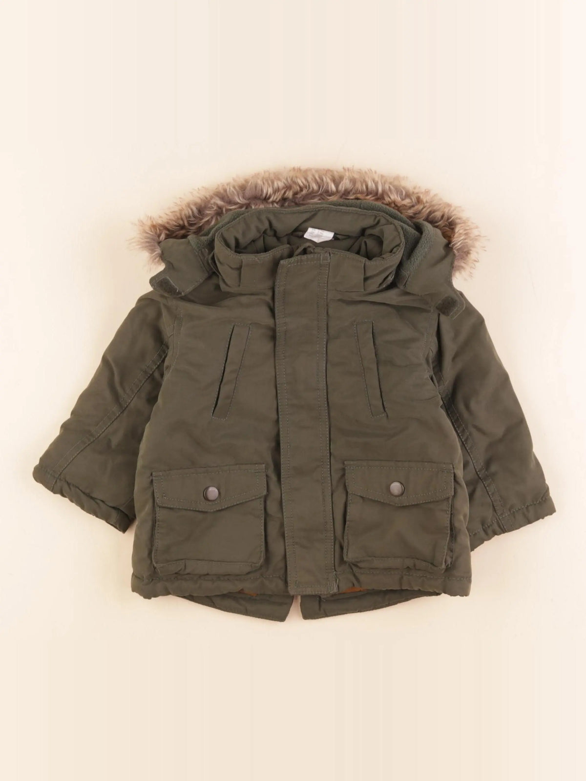 H&M - parka vert - 6/9 mois