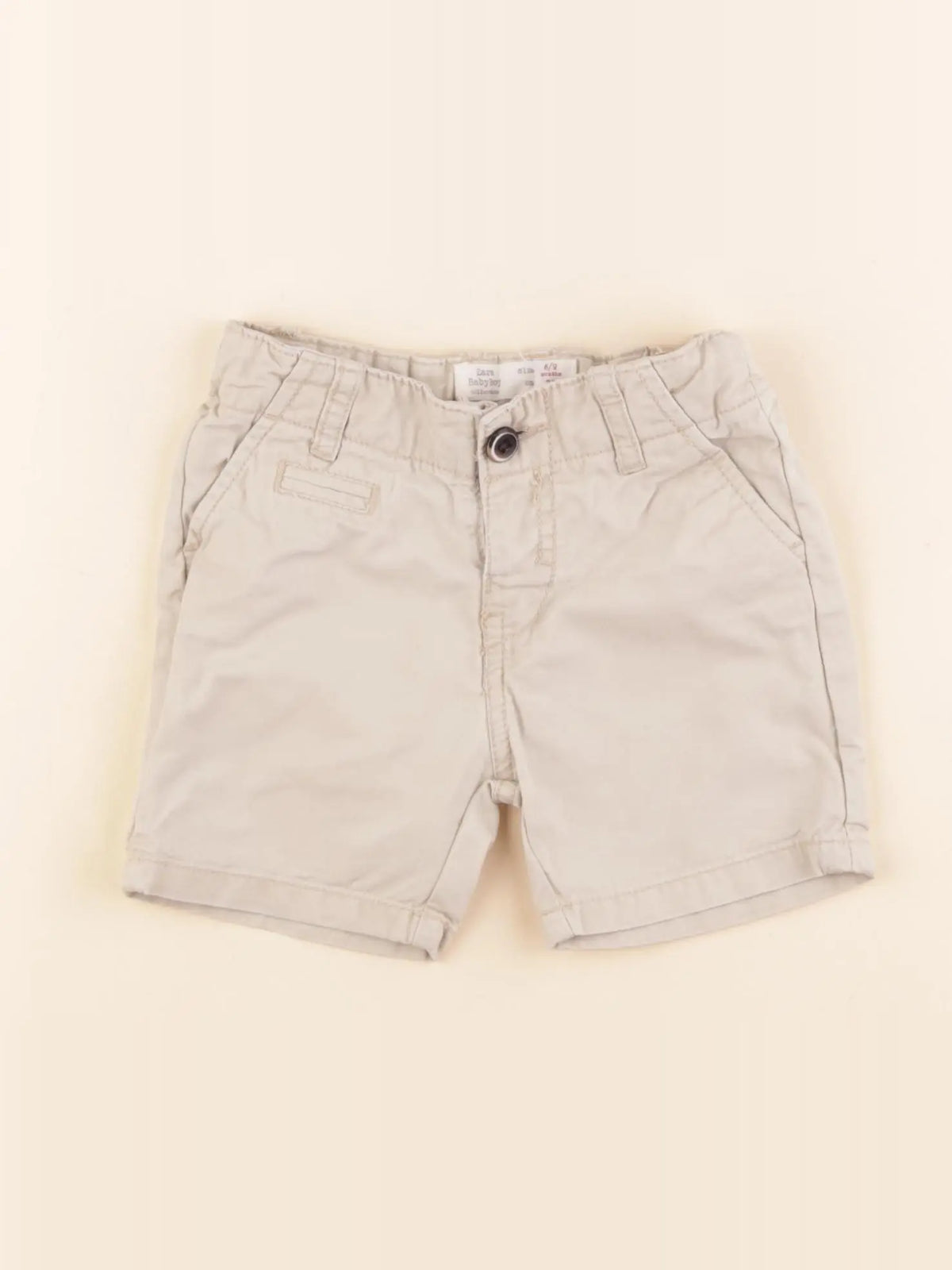 Zara - short beige - 6/9 mois