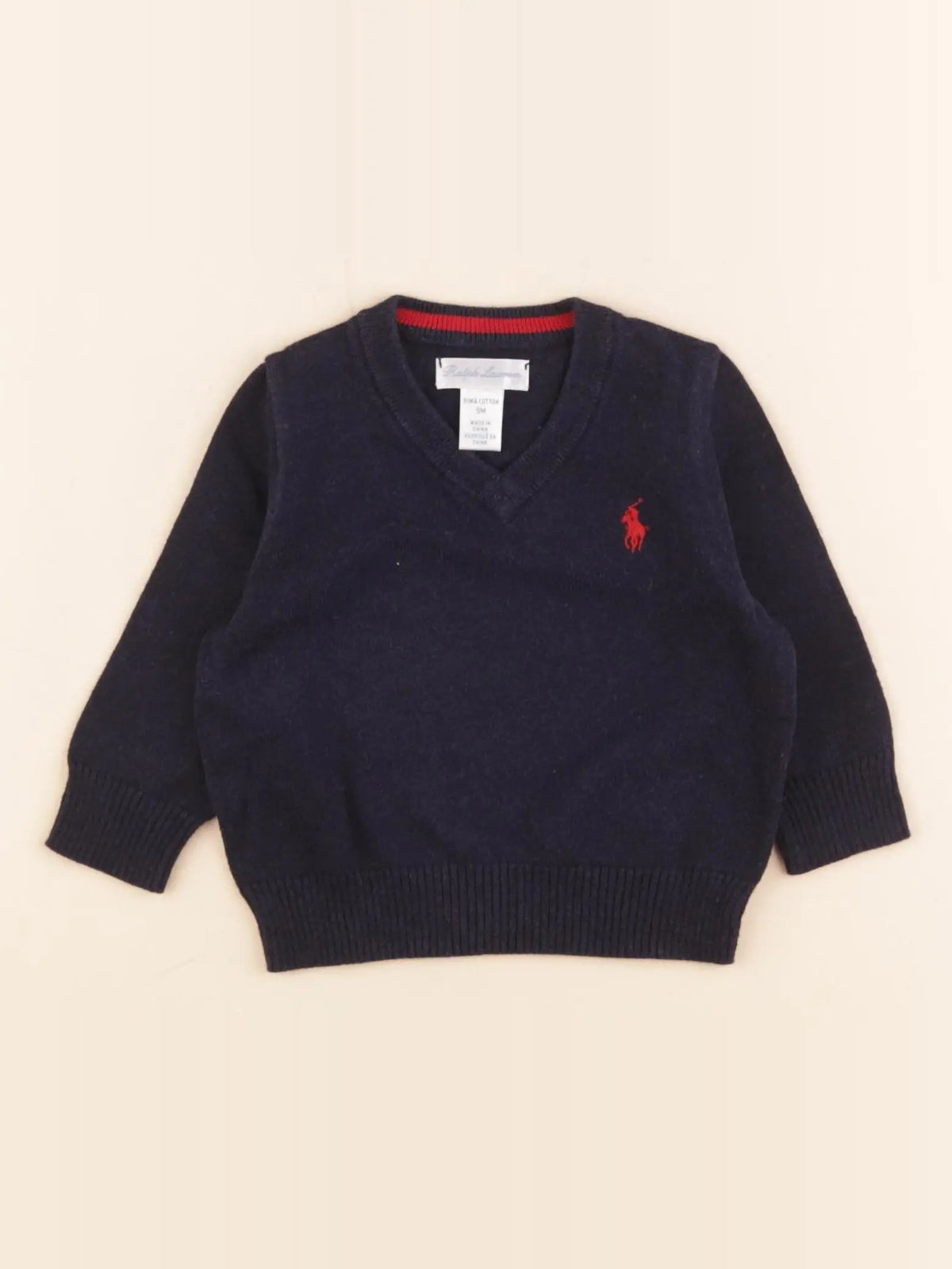 Ralph Lauren - pull bleu - 9 mois