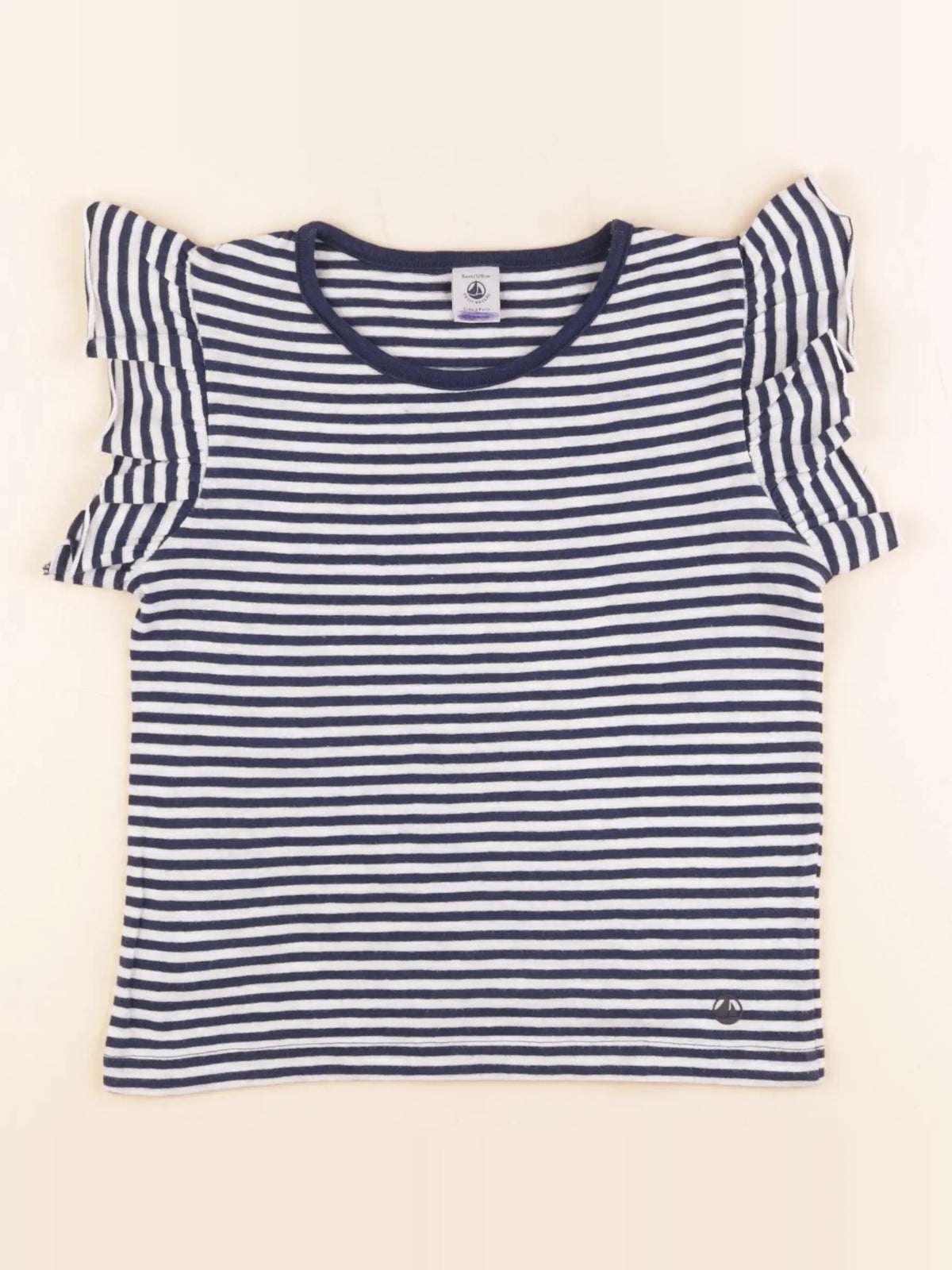 Petit Bateau - tee-shirt bleu - 8 ans
