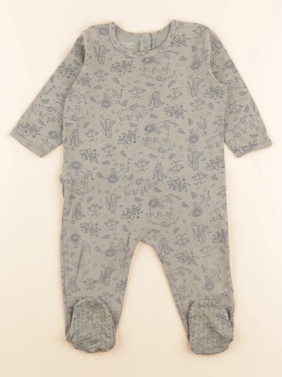Vertbaudet - pyjama coton vert - 18 mois