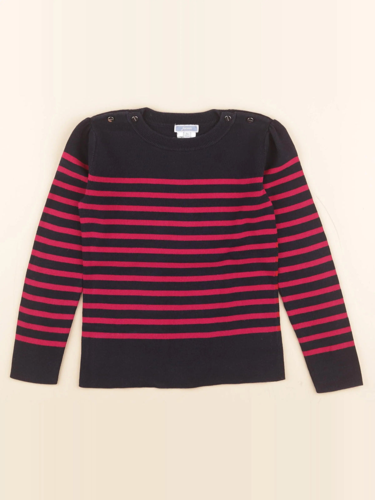 Jacadi - pull bleu, rose - 8 ans