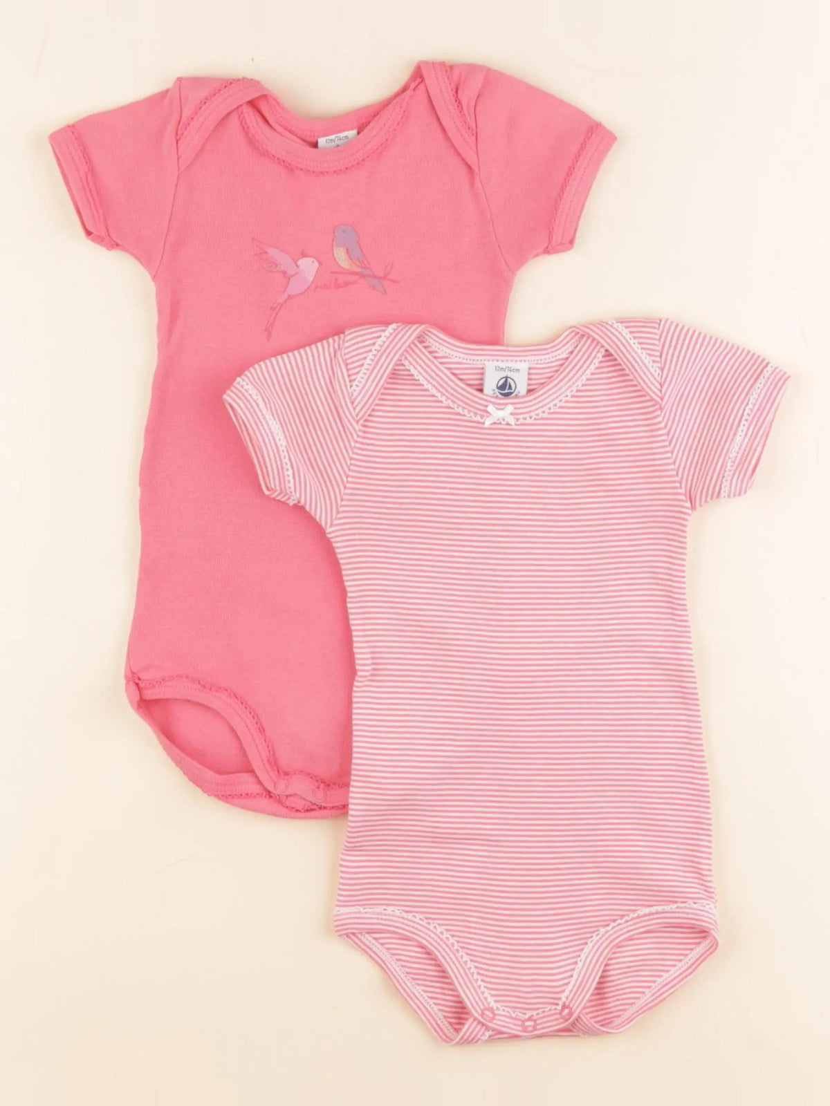 Petit Bateau - body rose - 12 mois