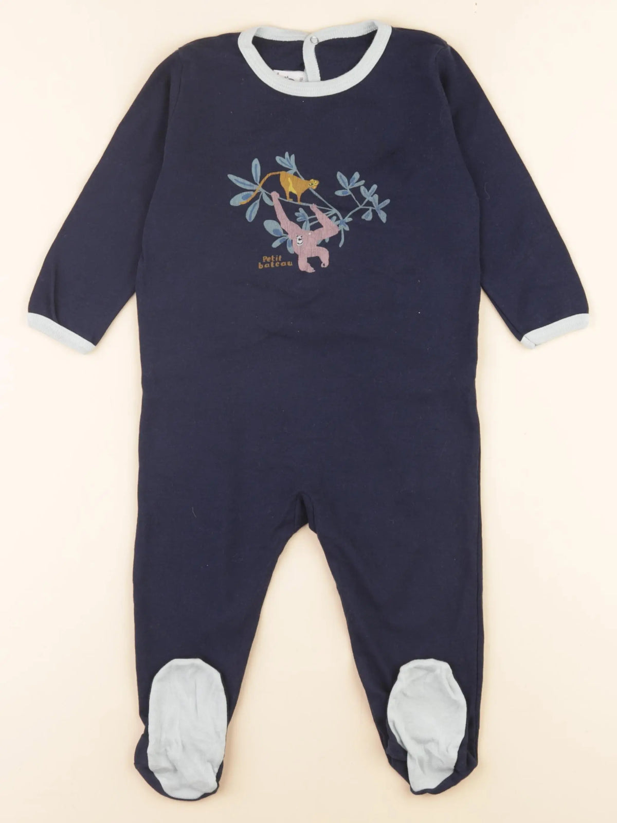 Petit Bateau - pyjama coton bleu - 18 mois
