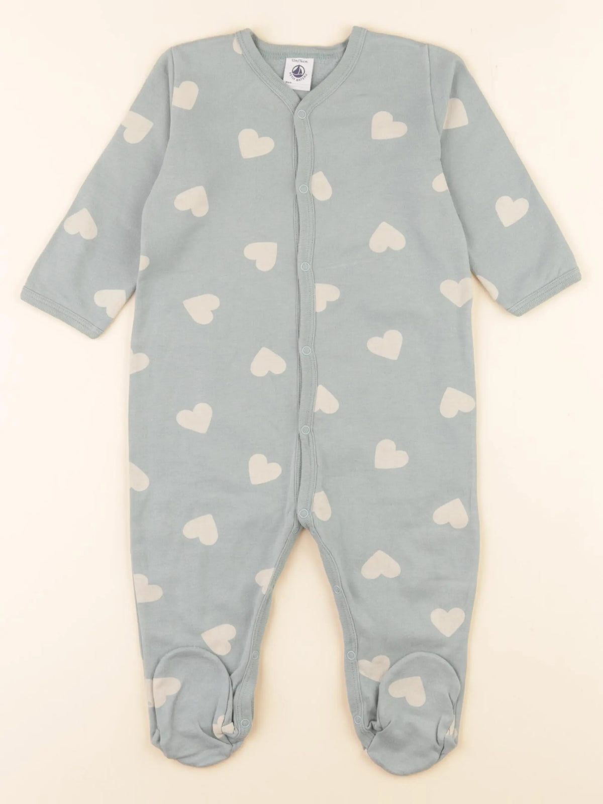 Petit Bateau - pyjama coton vert - 12 mois