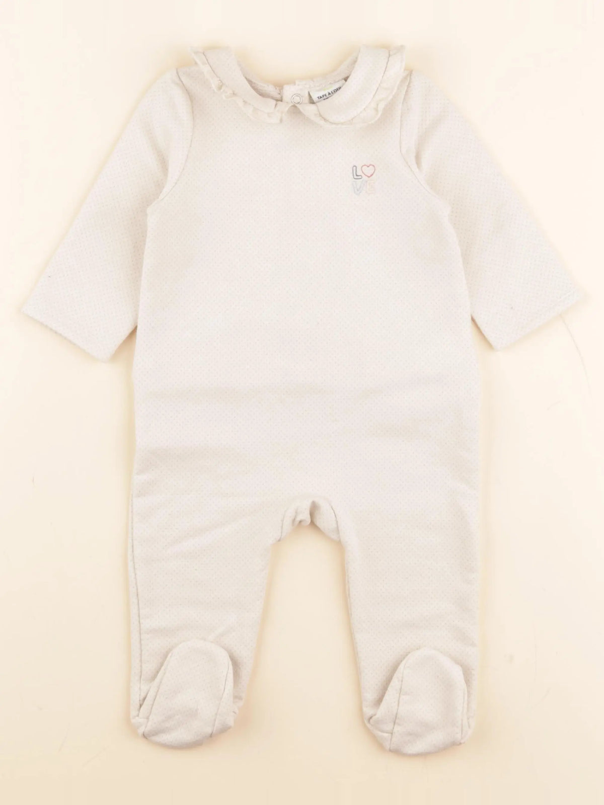 Tape à l'oeil - pyjama coton blanc - 9 mois