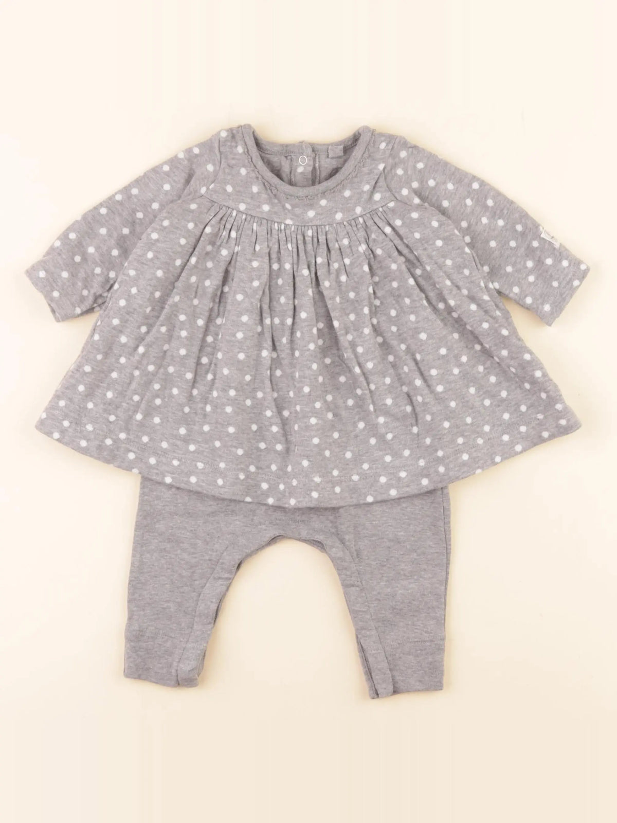 Petit Bateau - robe gris - 3 mois