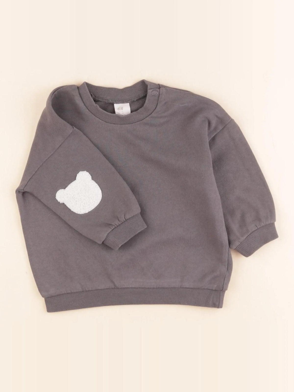 H&M - sweat gris - 6/9 mois
