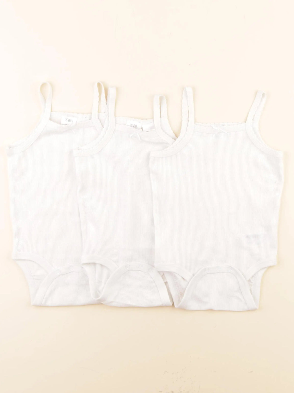 Zara - lot de 3 bodies en coton blanc - 18/24 mois