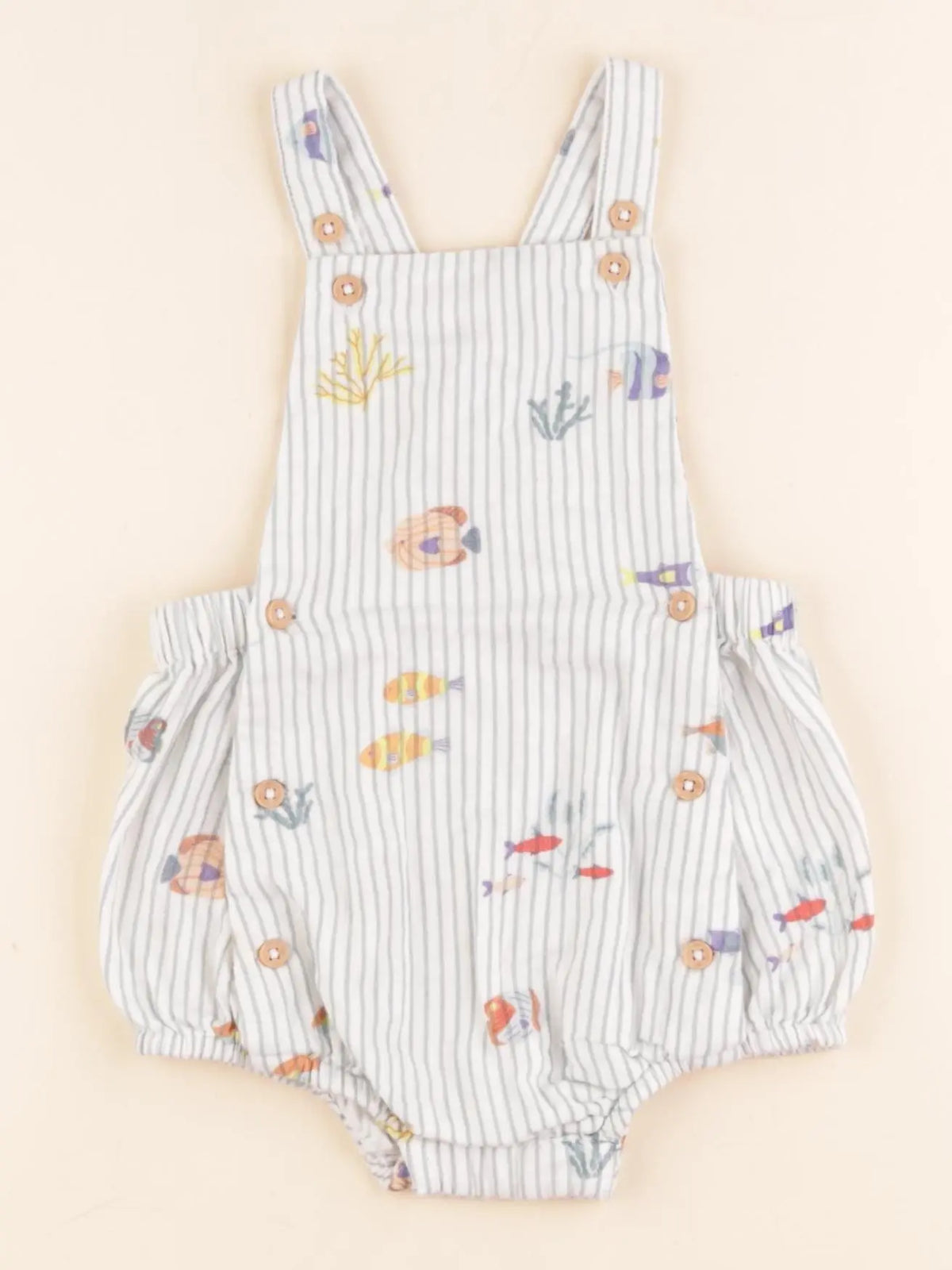 Boutchou - salopette blanc, bleu - 12 mois