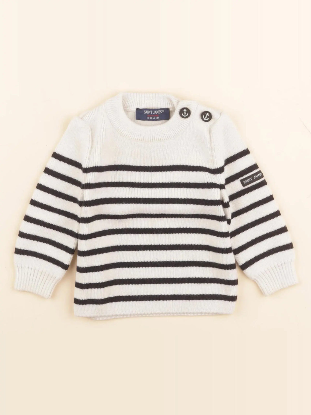 Saint James - pull bleu, blanc - 12 mois