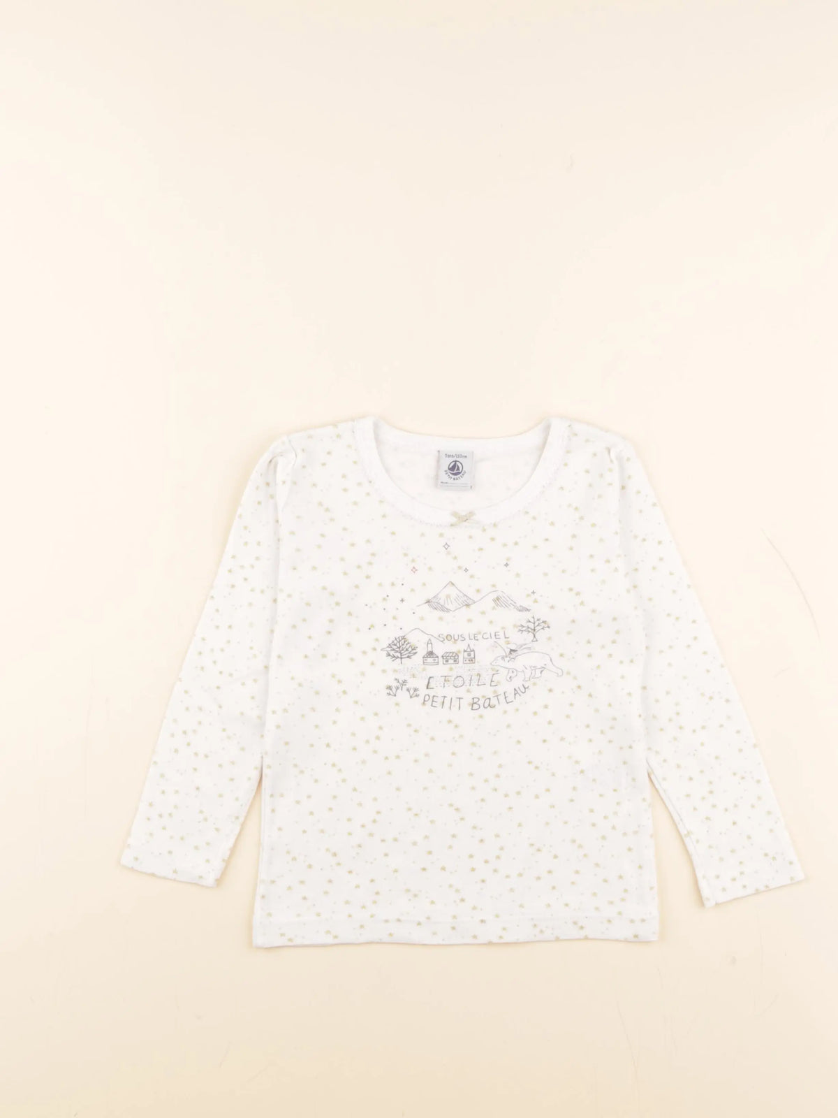 Petit Bateau - maillot de corps blanc, or - 5 ans