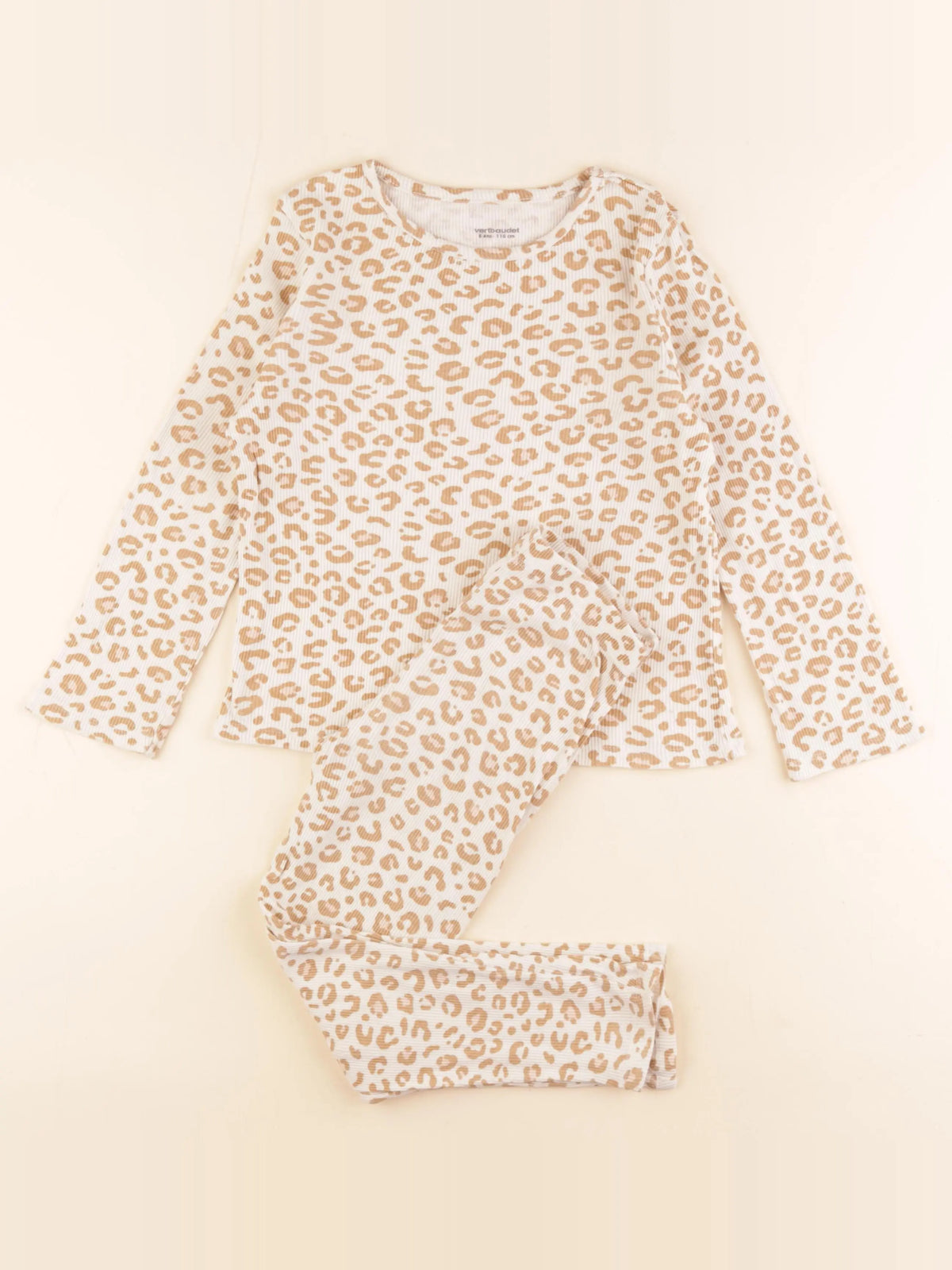 Vertbaudet - pyjama coton beige - 6 ans
