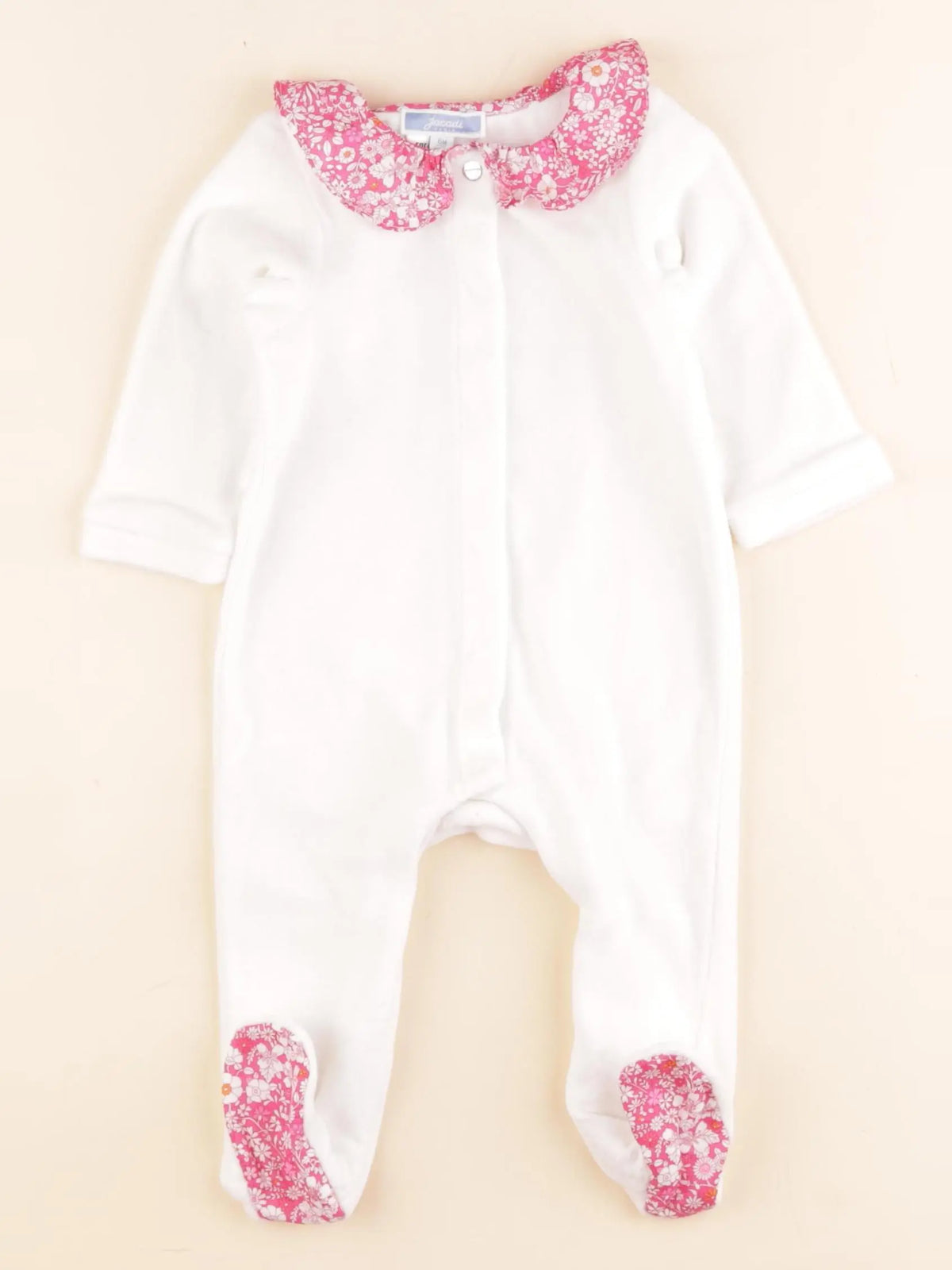 Jacadi - pyjama liberty velours blanc - 6 mois