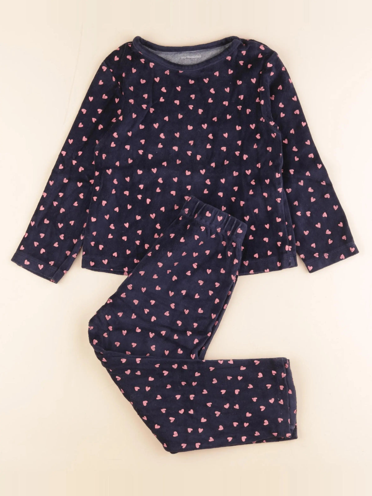 Vertbaudet - pyjama velours bleu - 6 ans