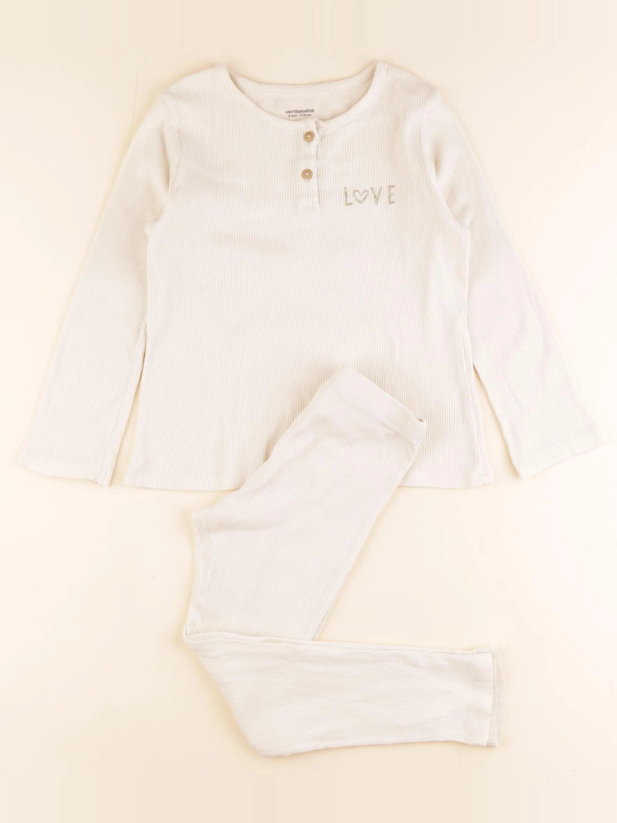 Vertbaudet - tee-shirt beige - 6 ans