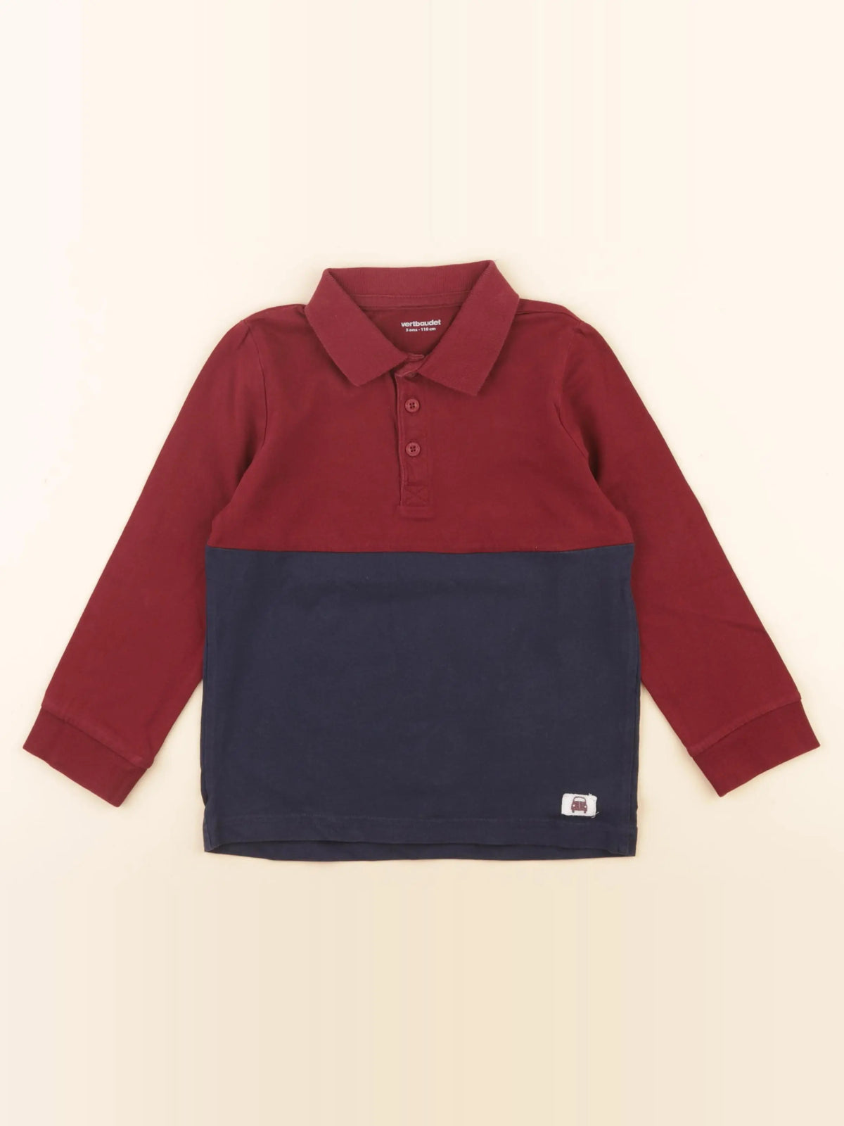 Vertbaudet - polo rouge, bleu - 5 ans