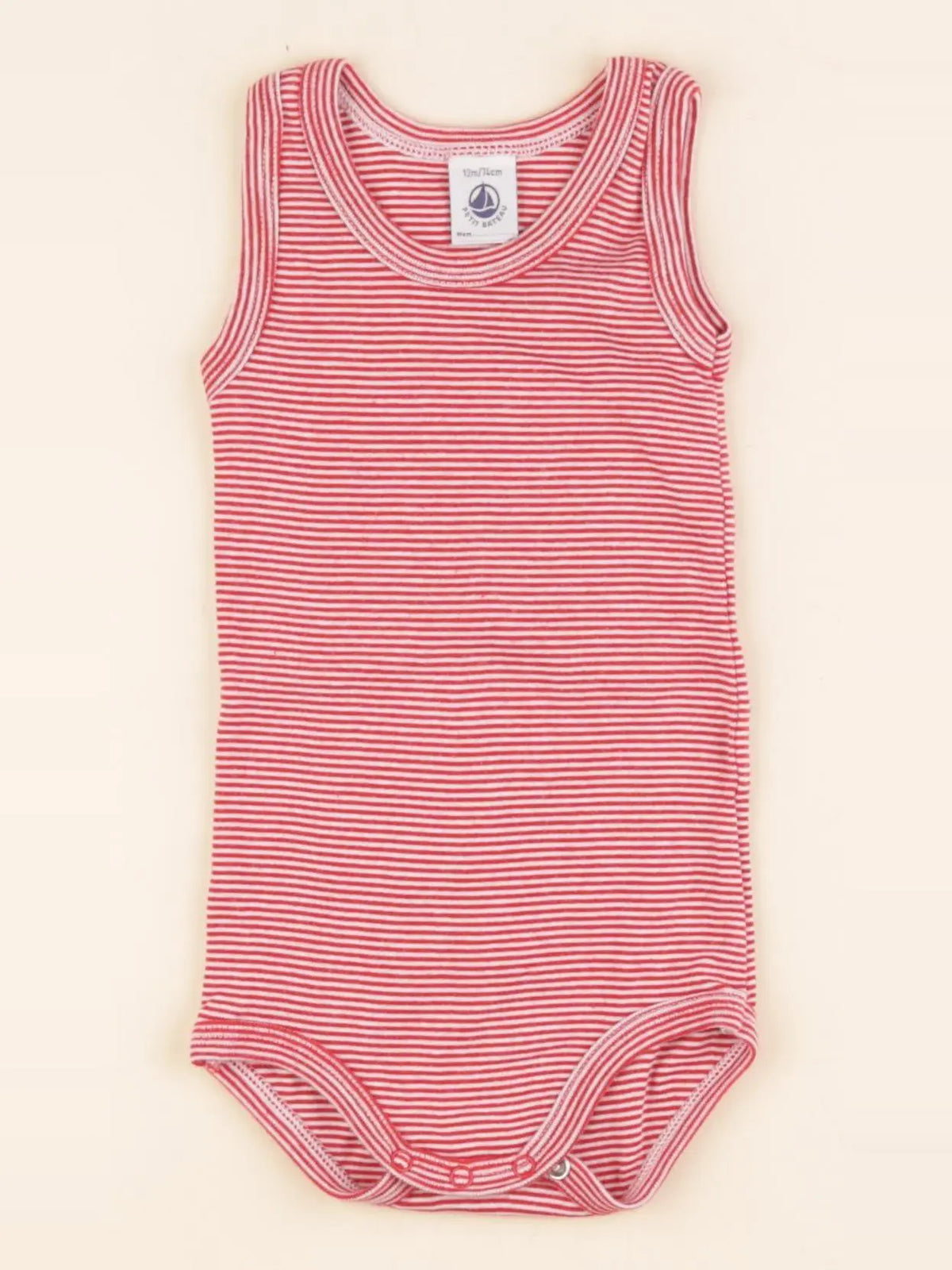 Petit Bateau - body rouge - 12 mois