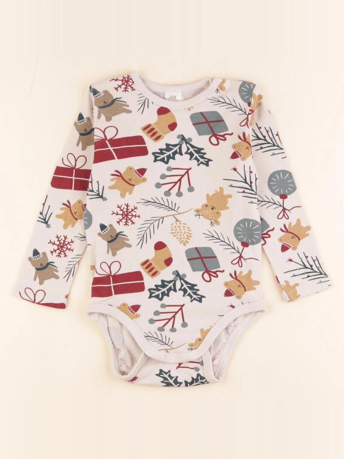H&M - body beige - 12/18 mois