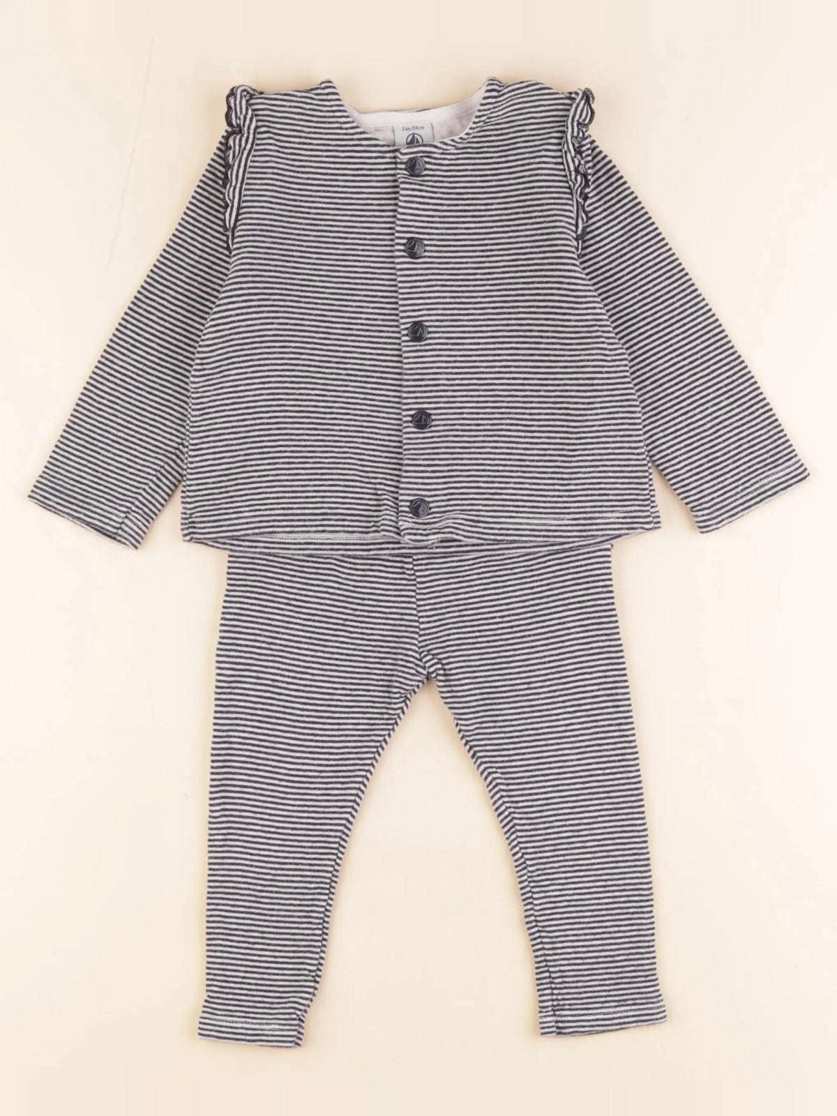 Petit Bateau - pyjama coton bleu - 24 mois