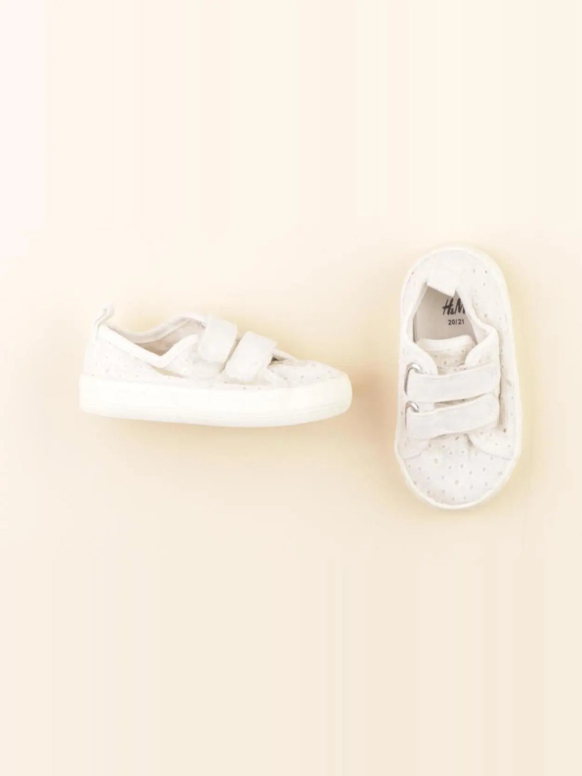 H&M - tennis à scratch/ lacets blanc - pointure 20/21