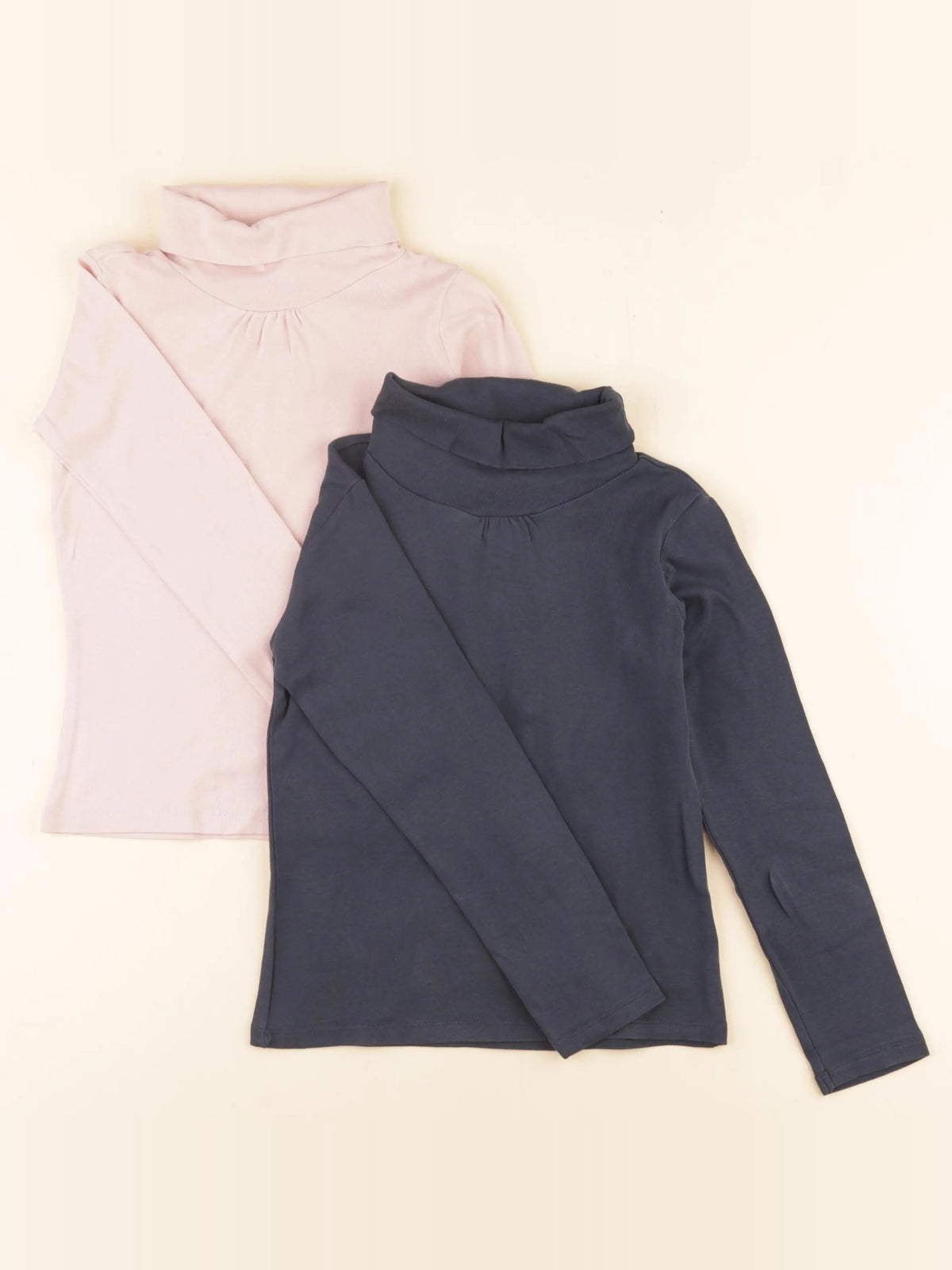 Vertbaudet - lot de 2 sous-pulls bleu, rose - 8 ans