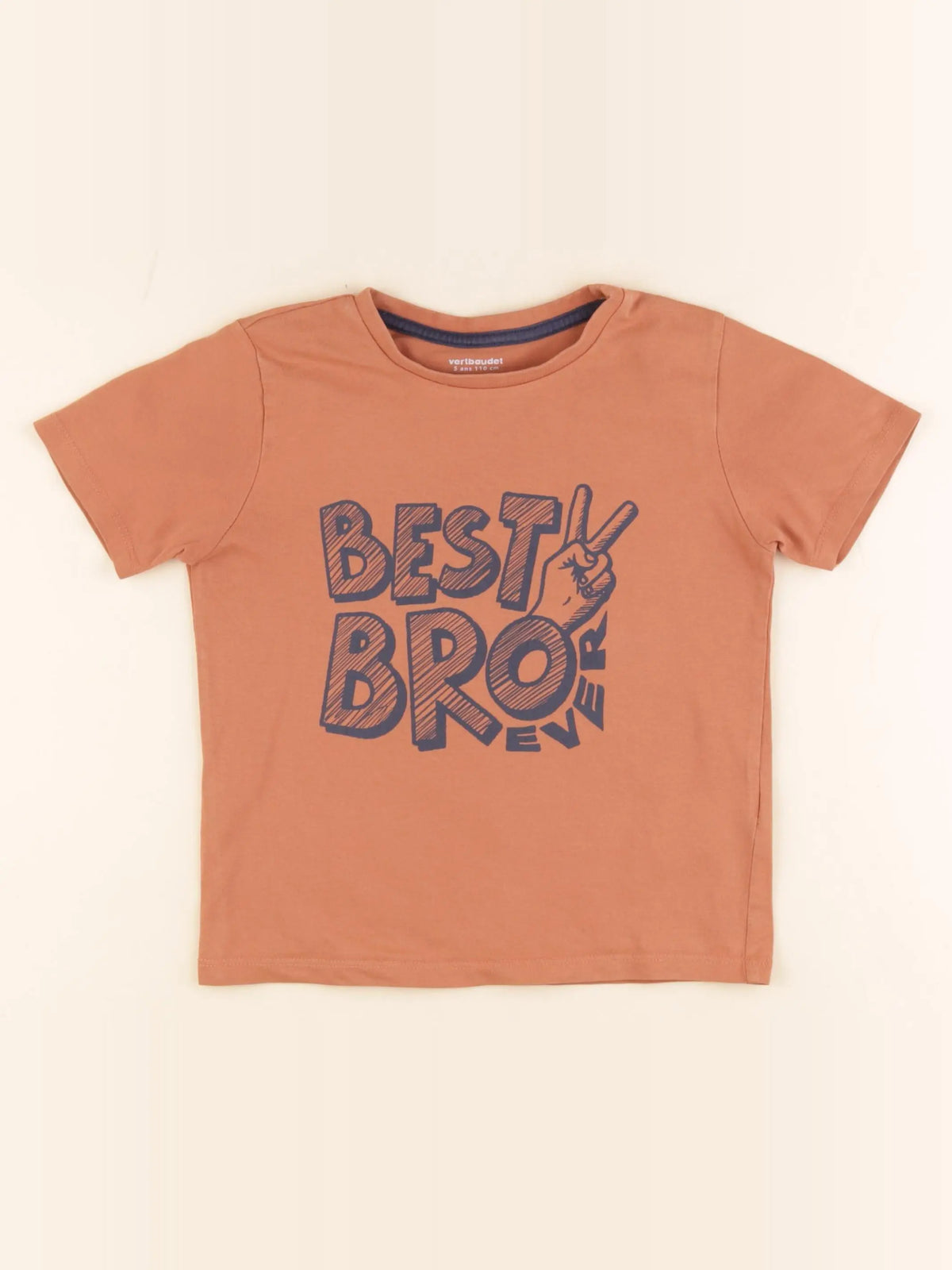 Vertbaudet - tee-shirt marron - 5 ans