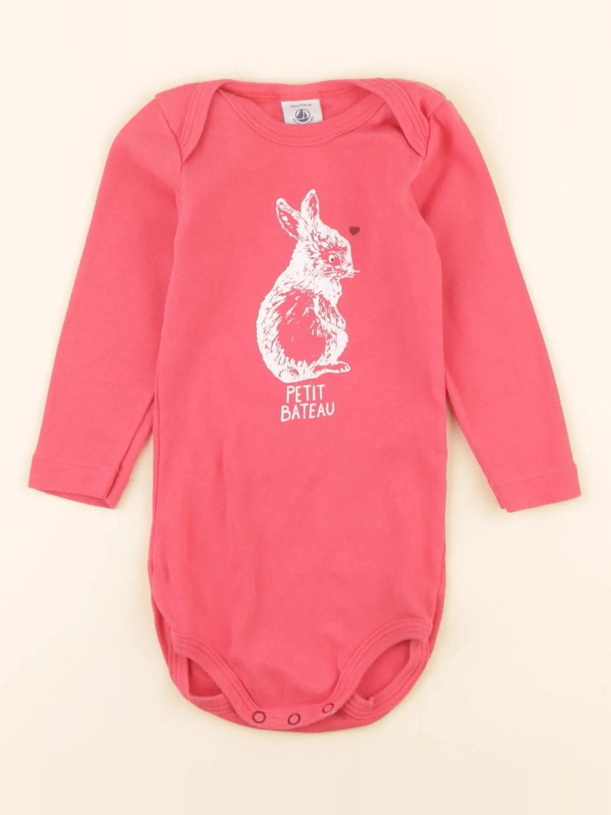 Petit Bateau - body rose - 12 mois