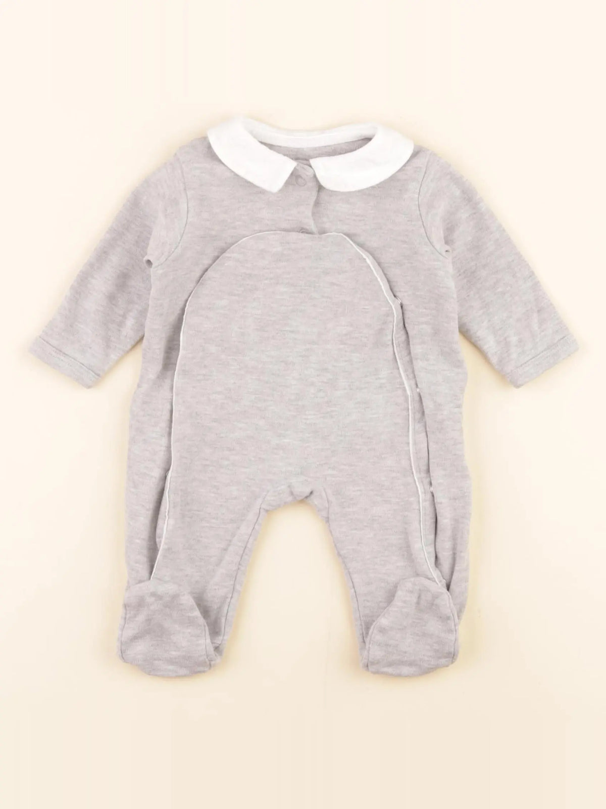 Vertbaudet - pyjama coton gris - 1 mois