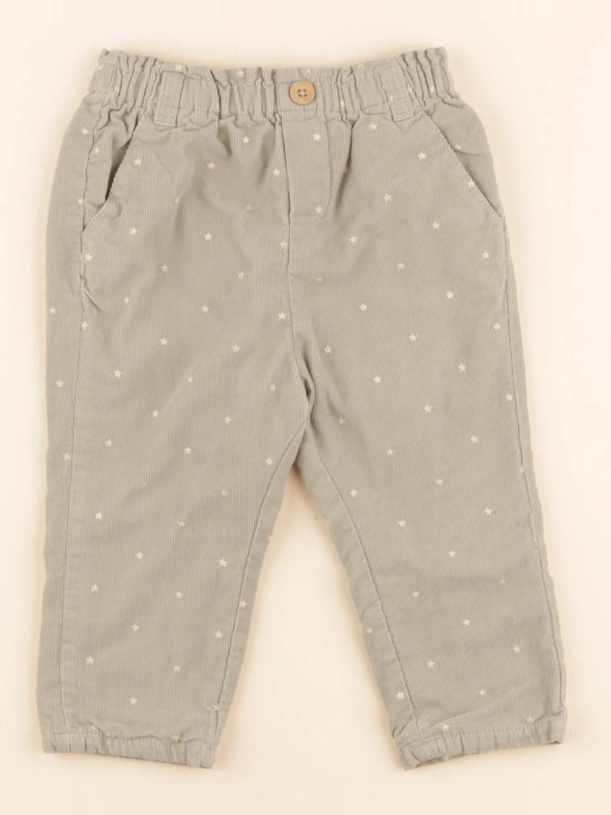 Vertbaudet - pantalon vert, or - 18 mois