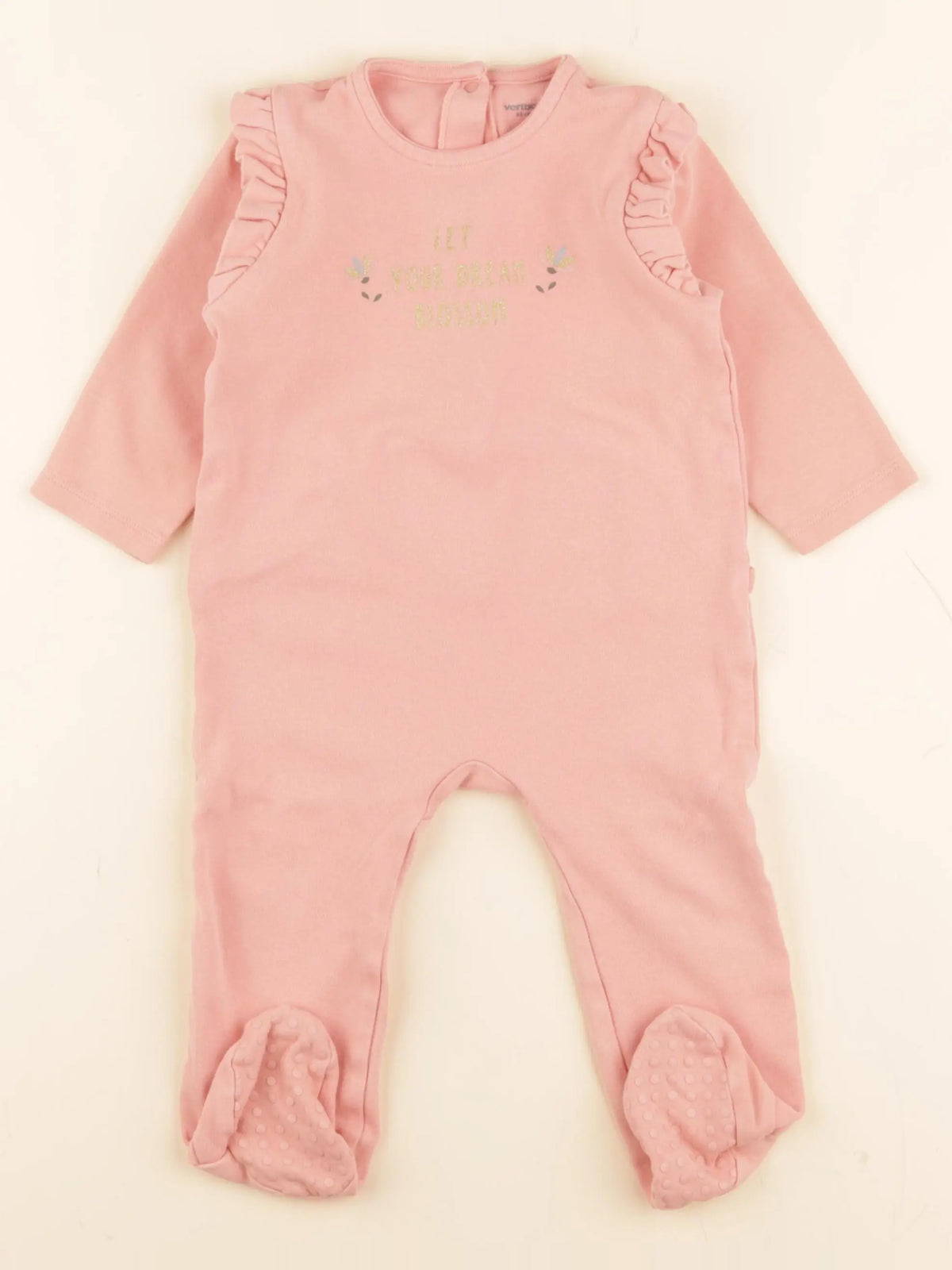 Vertbaudet - pyjama coton or, rose - 18 mois