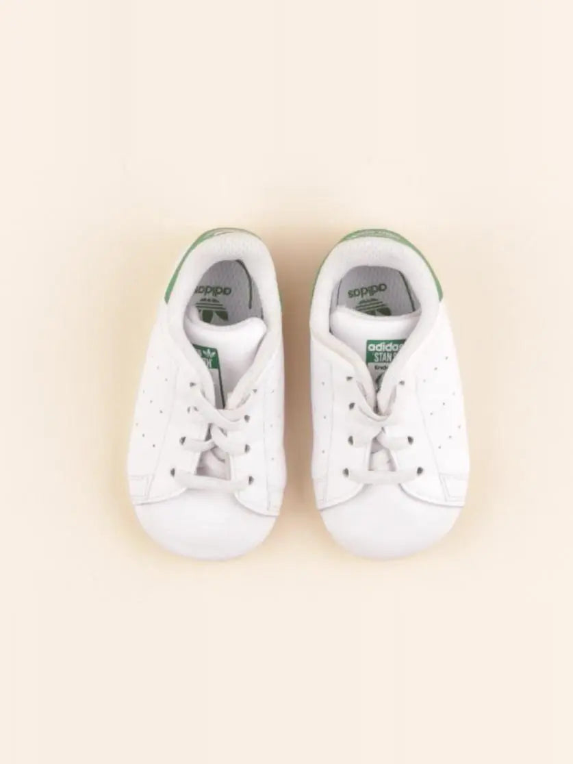 Adidas - chaussons blanc, vert - pointure 18