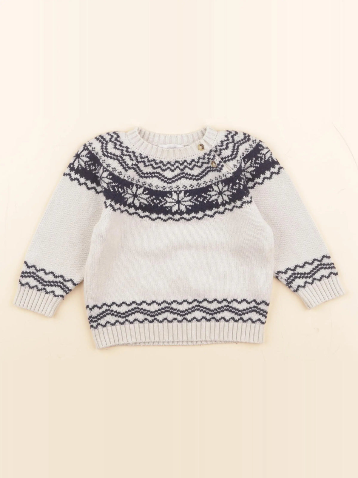 Cadet Rousselle - pull blanc, bleu - 24 mois